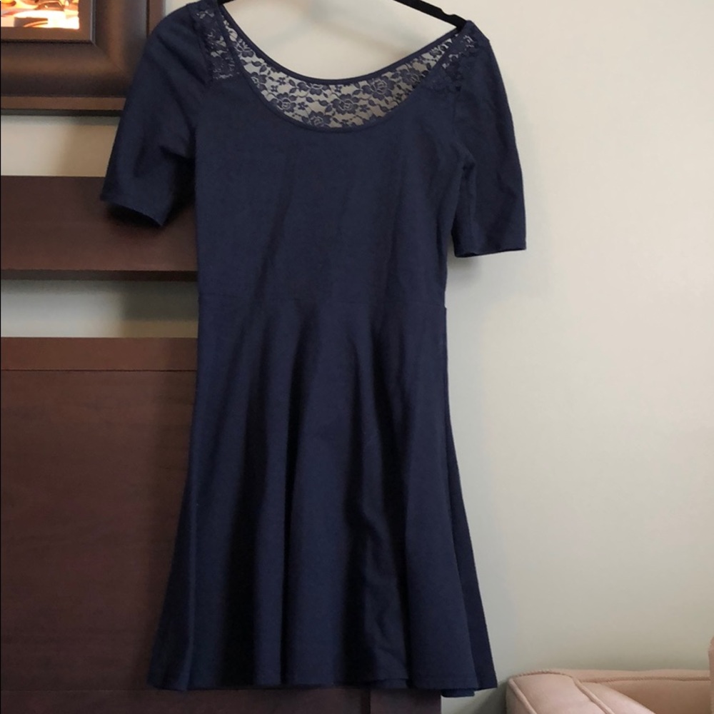 Abercrombie Navy Dress Lace Back detail